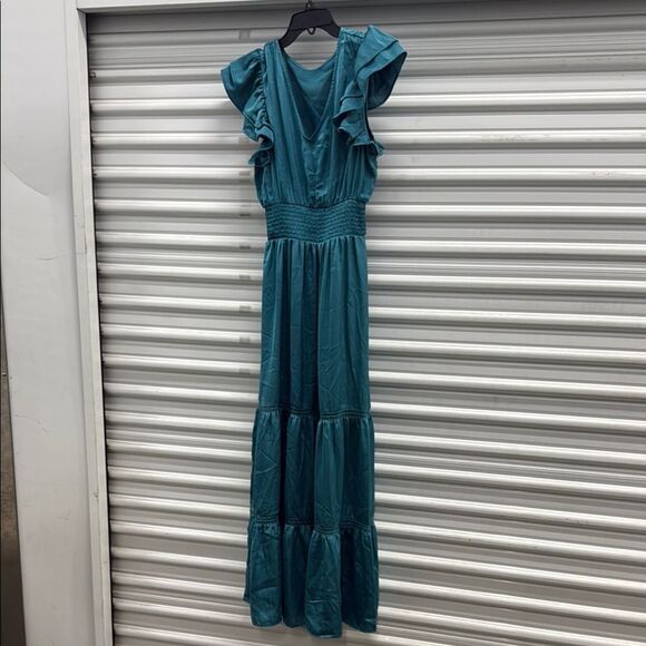 No Brand Elegant Teal Maxi Dress - Picture 1 of 4